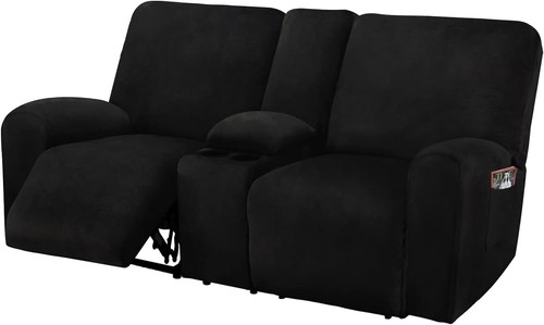 Black velvet piece reclining - black,