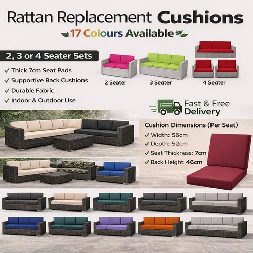 Garden rattan patio cushions - cushions, 2