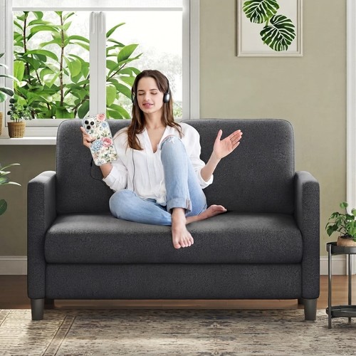 Two seater sofa grey - sofa,