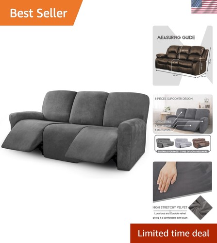 Velvet pieces recliner sofa - recliner,