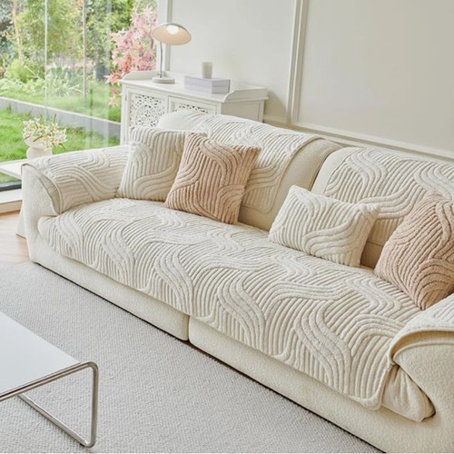 Thick plush sofa cover - sofa,